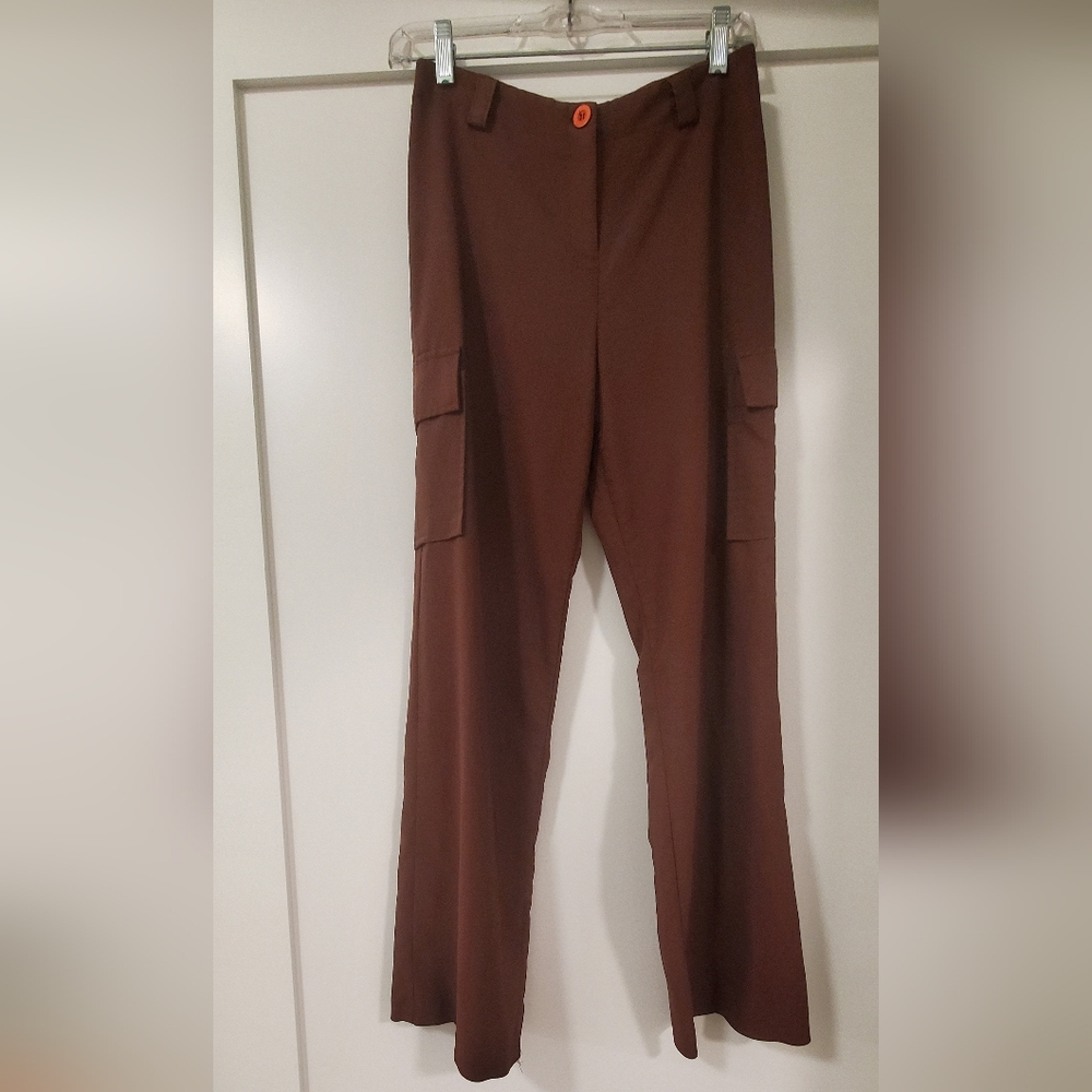 Brown Cargo Pants with Tailored Fit